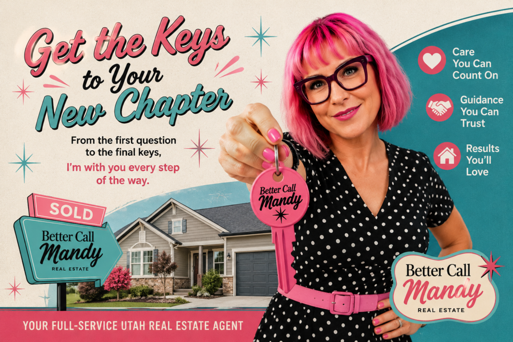 Mandy Florence Mahon, Utah real estate agent with Better Call Mandy, helping home buyers and sellers from the first question to the final keys.