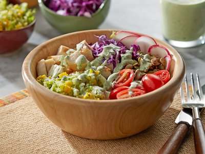 Grilled Chicken Power Bowl with Green Goddess Dressing